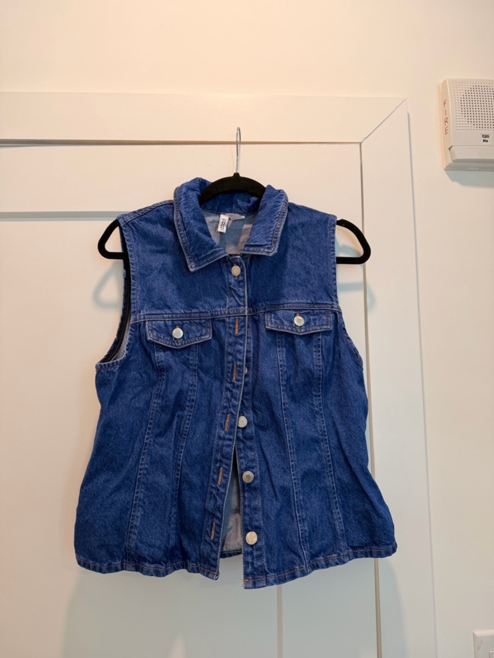 H&M Blue Denim Vest with Contrast Stitching